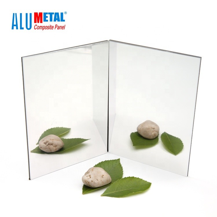 Wholesale Silver A2 FR Mirror Aluminum Composite Panel 1220mm Wall Cladding ACP 0.5MM from china suppliers