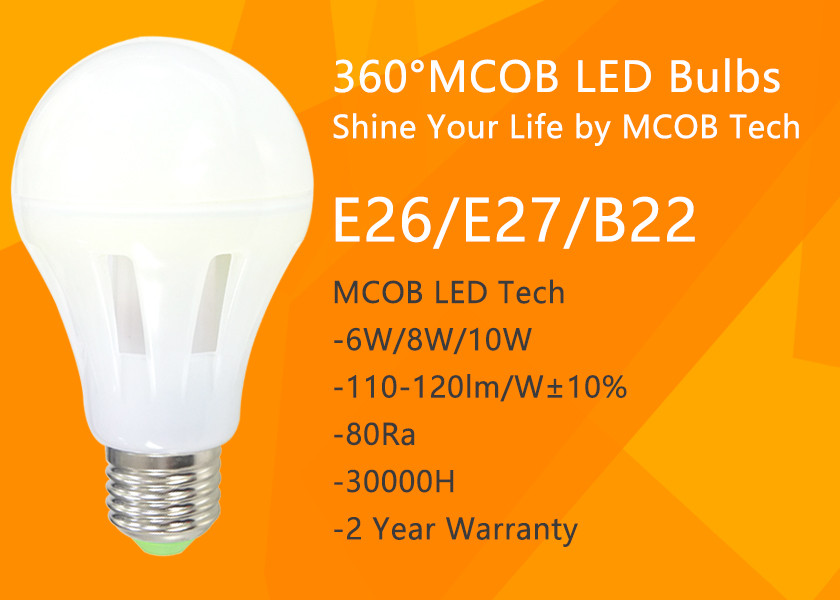 Wholesale LED Light Bulb , 75 - 100 Watt Incandescent Bulbs Equivalent for Home Use , 360° Beam Angle, 1200lm 10W , Dimmable MCOB from china suppliers