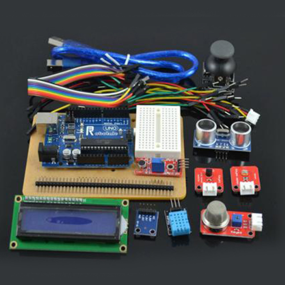 Wholesale Analog Display Starter Kit for Arduino with PS2 Game Joystick UNO R3 Board LCD1602 Mini Breadboard from china suppliers
