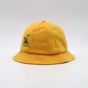 Wholesale Flat Embroidery Unisex Bucket Hat Yellow Cotton Fishing Hat from china suppliers
