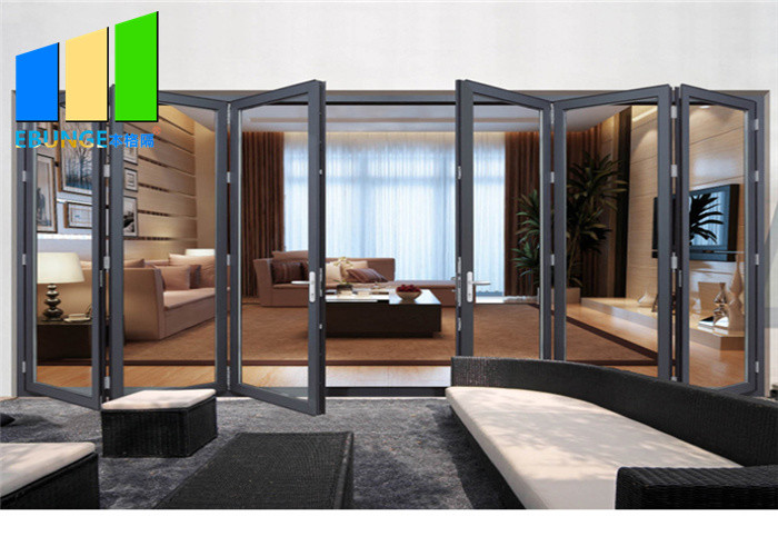 Wholesale Double Glazing Lowes Bi Fold Door Accordion Aluminum Glass Patio Exterior Folding Door from china suppliers