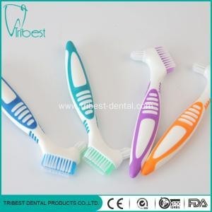 Wholesale Nylon Bristle Oral Care Denture Tooth Brush Two Head from china suppliers