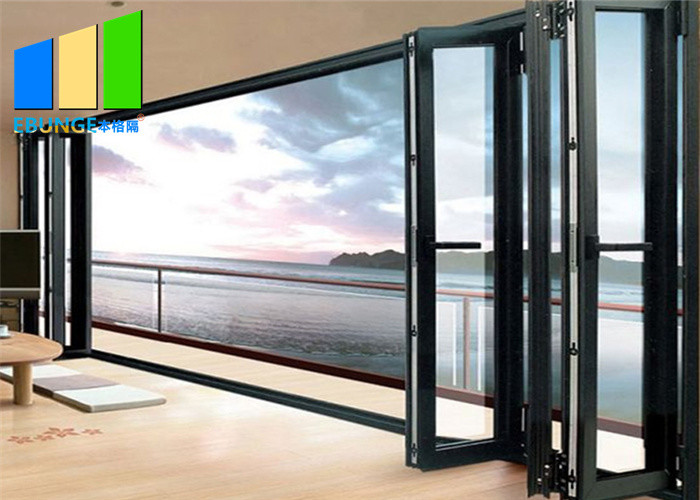 Wholesale Aluminum Double Glass Soundproof Folding Door Exterior Accordion Door from china suppliers
