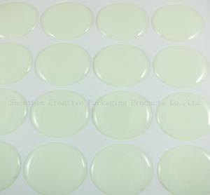 Wholesale 1" LIGHT GREEN GLOW-IN-THE-DARK CLEAR EPOXY STICKERS from china suppliers