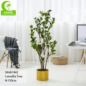 Wholesale 150cm Durable Artificial Ficus Tree . Artificial Camellia Tree With White Flower from china suppliers