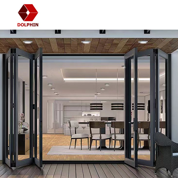 Wholesale Exterior Bi Folding Aluminium Glass Folding Doors Polishing For Villa Residential Housing from china suppliers