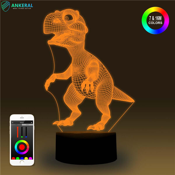Buy cheap High Quality Customized Dinosaur 3D Acrylic Lamp APP Control for Kids from wholesalers