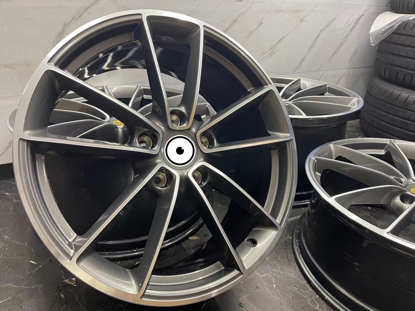 Wholesale 5 Double Spokes Genuine 20 Inch Alloy Wheels Grey Original For Porsche 911 from china suppliers