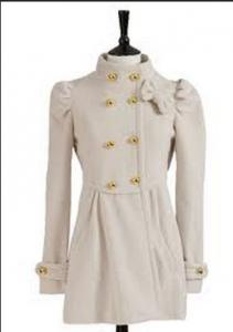 Wholesale Luxury women white Wool Double breasted coat for winter from china suppliers