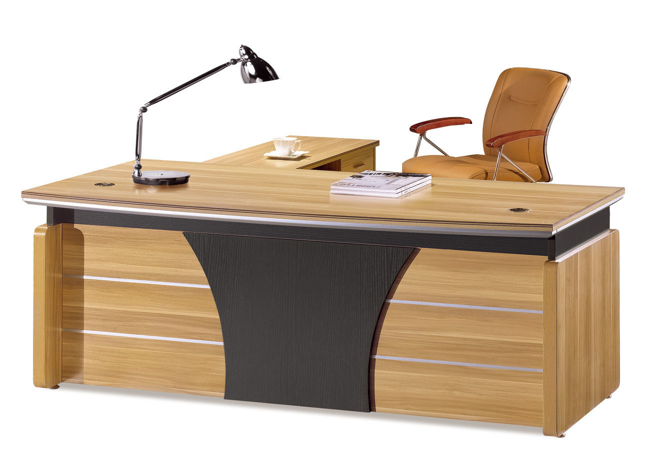 1.8m Length Contemporary Office Desk Side Return Type Office Furniture