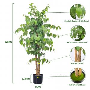 Wholesale 4 Or 5 Feet Potted Plants Artificial Ficus Office Decoration Natural Shape from china suppliers