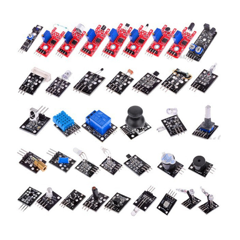 Wholesale Electronic Sensor Starter Kit for Arduino of 37 in 1 Sensors Flame Reed Temperature Laser Modules from china suppliers