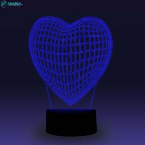 Wholesale Romantic Love Heart 3D Table Lamp 16 Colors Remote 3D Desk Lamp from china suppliers