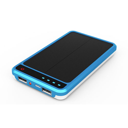 Wholesale 2014 HOT Solar power bank for mobiles dual usb connector 8000mAh from china suppliers