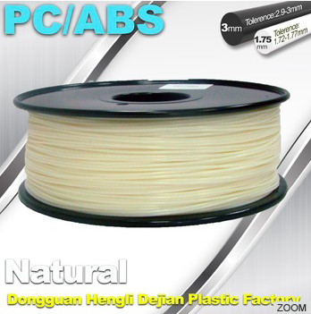 Wholesale Natural Color 1.75mm PC / ABS 3D Printer Filament 1.3kg / Spool from china suppliers