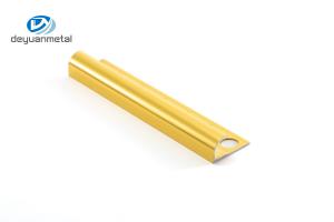 Wholesale 6063 Aluminum Tile Trim Corner Profiles Round Shape Gold Color For Wall Trimming from china suppliers