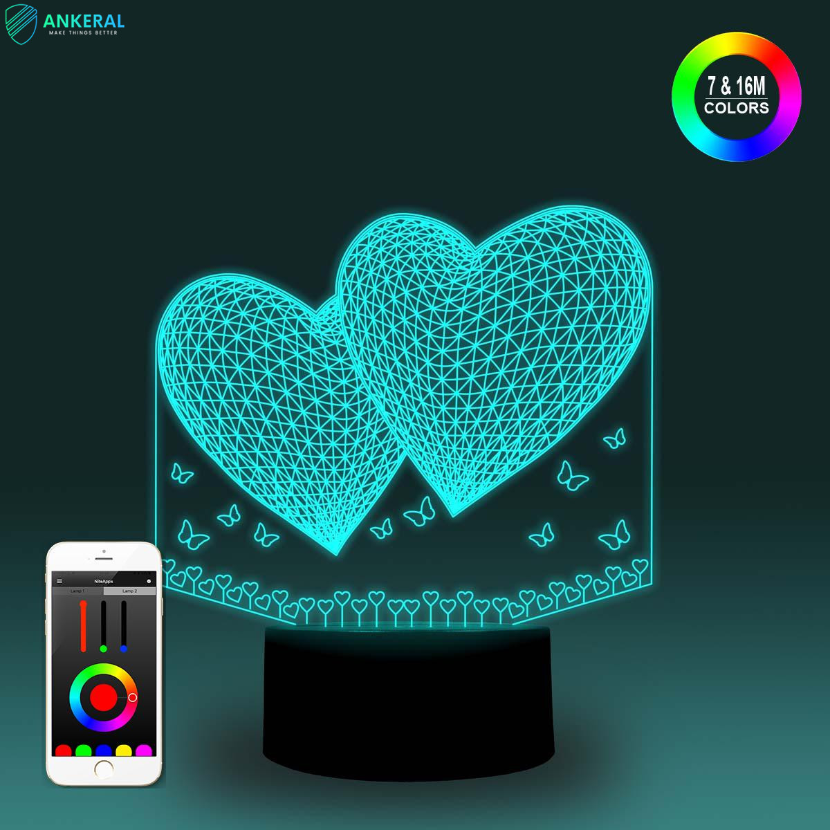 Buy cheap Love Heart Shape 3D Desk Lamp Best Promotional Gifts Half Price on Sale from wholesalers