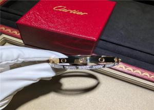 Wholesale brand jewelry best Elegant Cartier Diamond Paved Love Bracelet N6039217 With Screw Motifs from china suppliers