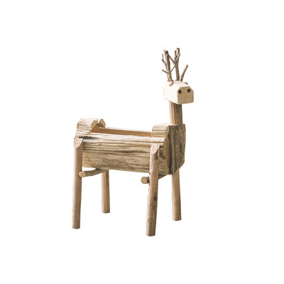 Wholesale ODM Fawn Ornaments Retro Desktop Creative Furnishings Solid Wood Homestay Animal Crafts from china suppliers