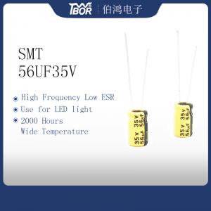 Wholesale Low ESR High Temperature Capacitor 56UF35V Radial Lead Electrolytic Capacitors from china suppliers