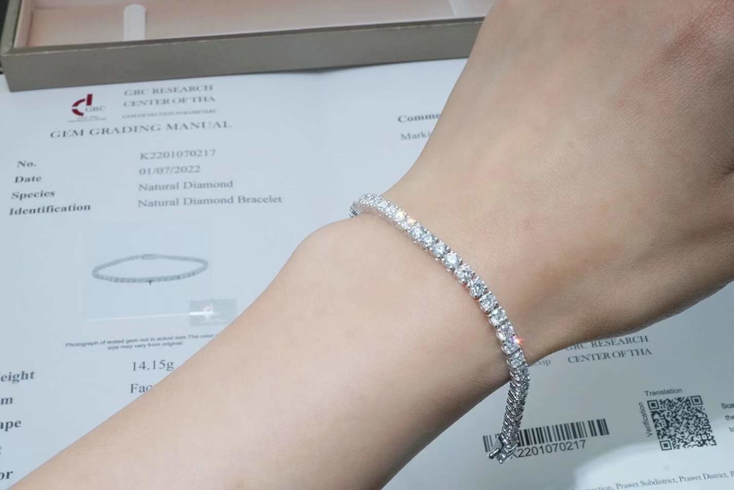 Wholesale 9 Carat Diamond Tennis Bracelet In 10K White Gold by Jewelry Factory Wholesale Price tennis bracelet set from china suppliers