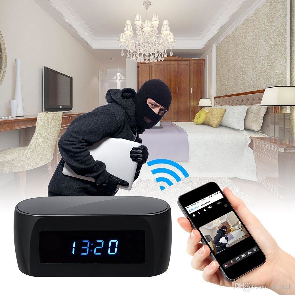 Wholesale Wholesale 1920*1080P Wifi Spy Clock Camera with Night Vision IP Camera Hidden P2P Cam Home Security Surveillance Camcord from china suppliers