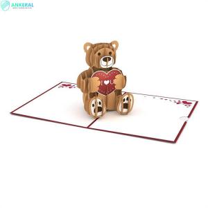 Wholesale Valentine’s Day Love Bear 3D Pop-up Card Best Blessing Love Card for My Wife from china suppliers
