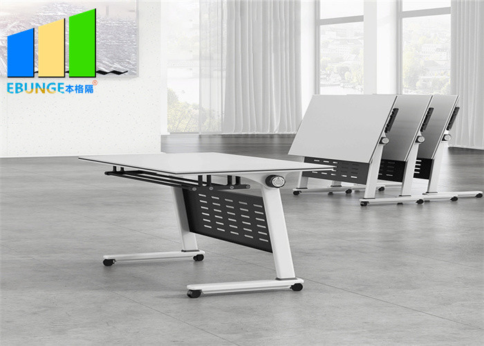 Wholesale Mobile Foldable Office Desk Folding School Training Room Table With Storage Layer from china suppliers