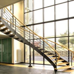 Wholesale Arc Modern Wood Steel Round Staircase from china suppliers