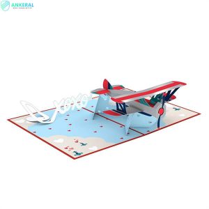 Valentine's Day Plane 3D Pop-up Card Plane Blessing Pop-up Card