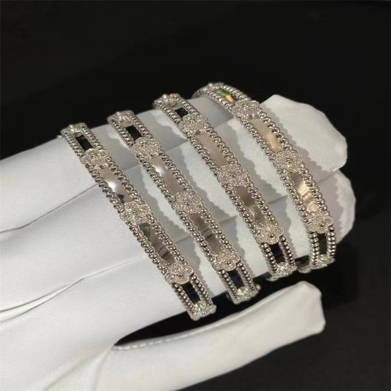 Wholesale Custom HK Setting Jewelry VCA bracelet 18k White Gold Diamond Bracelet from china suppliers