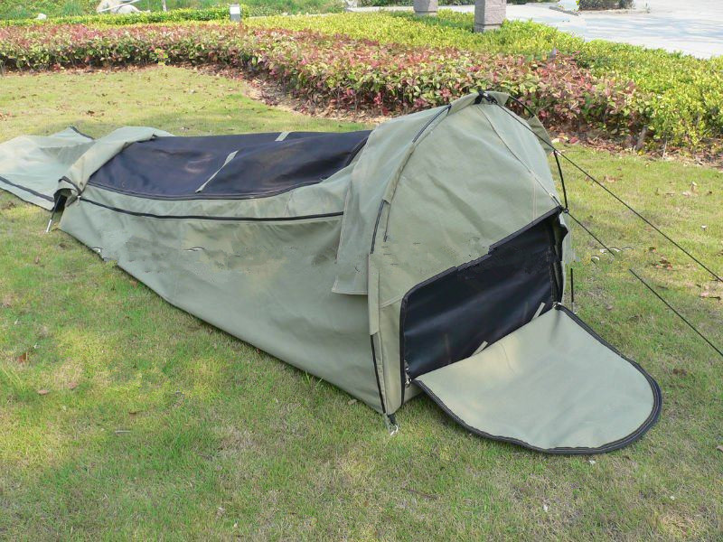 Wholesale Canvas Famliy 2 Man Swag Tent , YKK Zipper Swag Bag Tent With Aluminum Pole from china suppliers