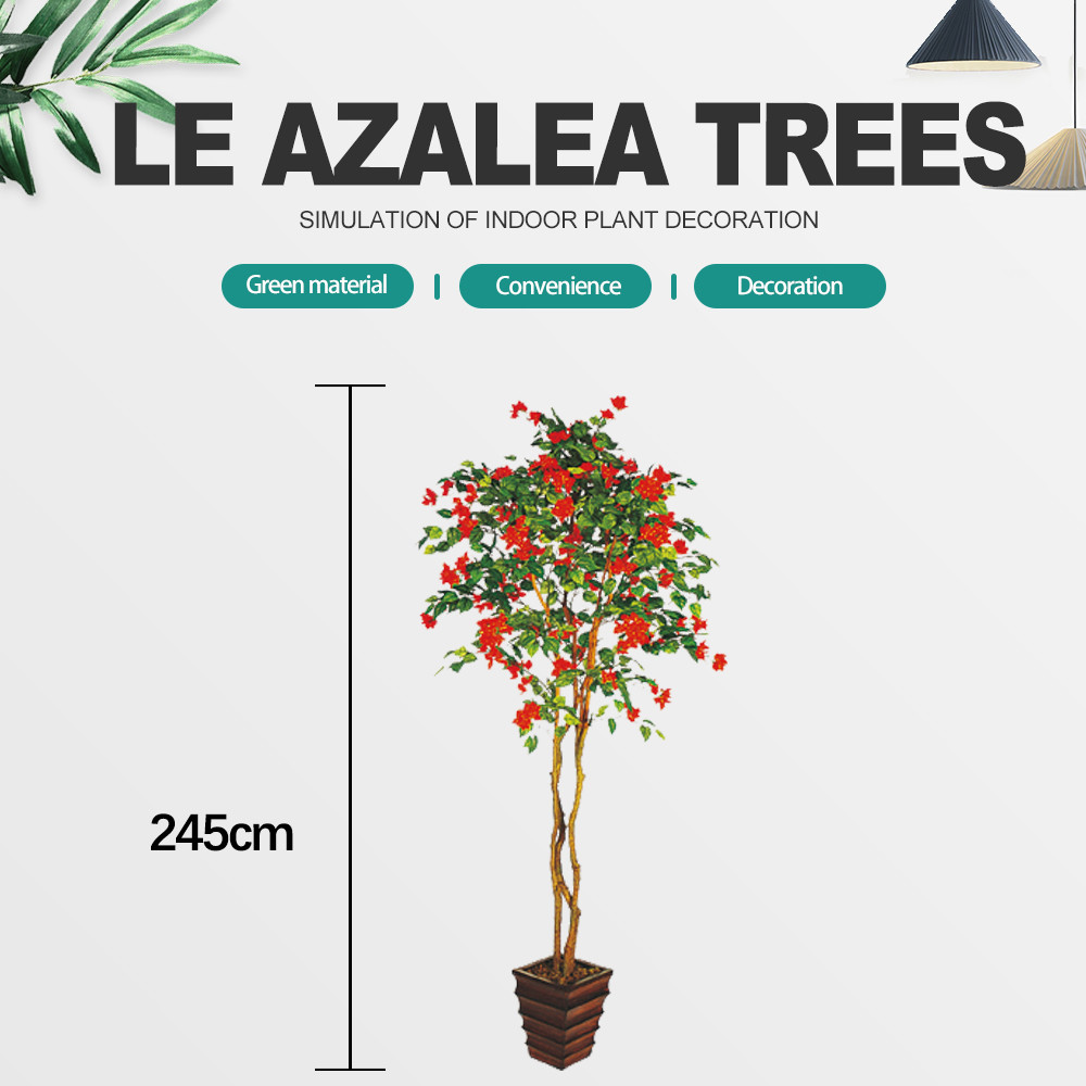 Wholesale Fiberglass Material Artificial Azalea Tree 245CM Indoor Decoration from china suppliers