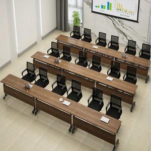 Wholesale Wooden Classroom Training Room Desks / Foldable Conference Table Tops With Wheels from china suppliers