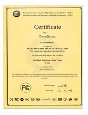 Shenzhen Hangsheng tech co., ltd Certifications