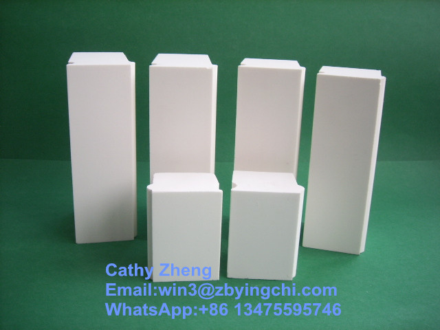 Wholesale Excellent high wear resistance arc and rectangle with fastener alumina ceramic brick from china suppliers