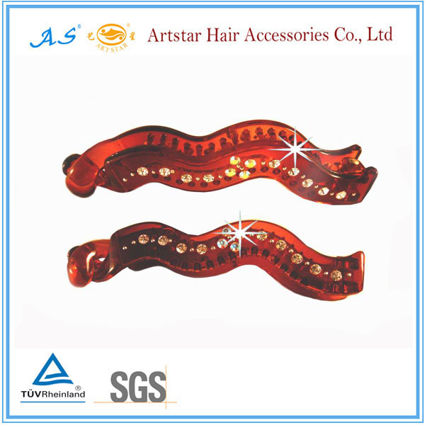Wholesale Artstar rhinestone crystal banana hair clips for women from china suppliers