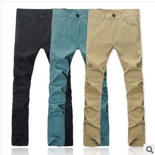Wholesale Elastic cotton fabric pants straight barrel type leisure trousers from china suppliers