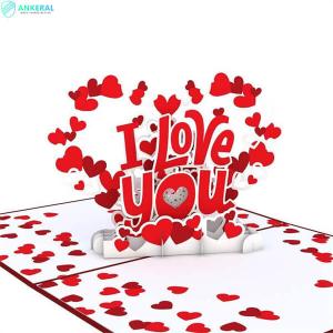 Wholesale I Love You 3D Pop-up Card Best Valentine’s Day Pop-up Card Gift Showing Love to my Lover from china suppliers