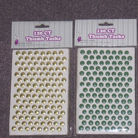 Wholesale Colored thumbtacks office pins,drawing pin in paper board,120PCS from china suppliers