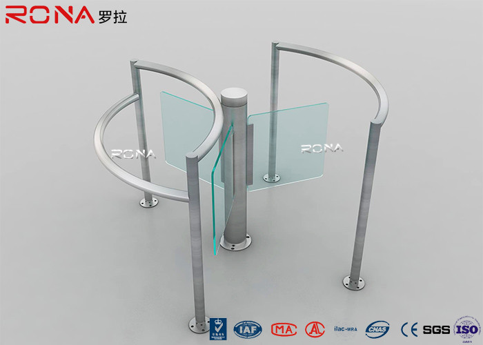 Wholesale Manual Half Height Turnstiles , Pedestrian Turnstile Gate With Tempered Glass Swing from china suppliers