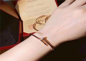 Wholesale Unique 18K Gold Cartier Juste Un Clou Bracelet With 20 Round Bright Cut Diamonds from china suppliers