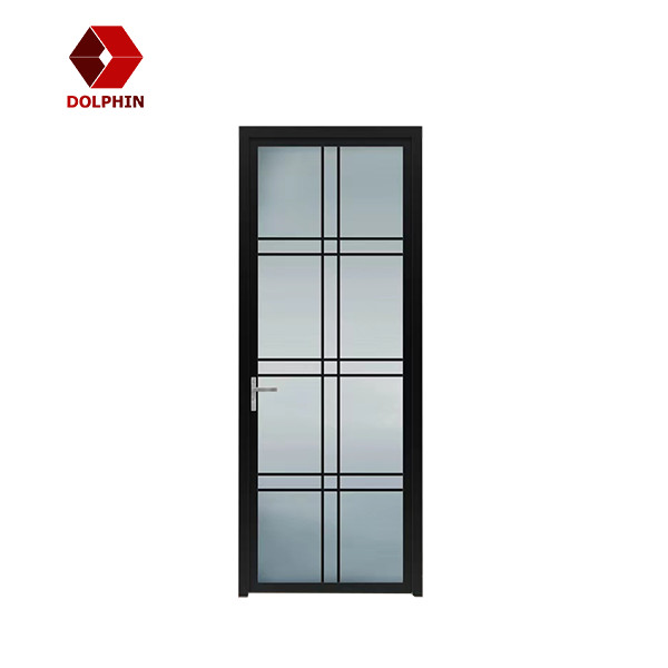Wholesale 6063 Aluminium Casement Door Powder Coated Black Toughed Glass from china suppliers