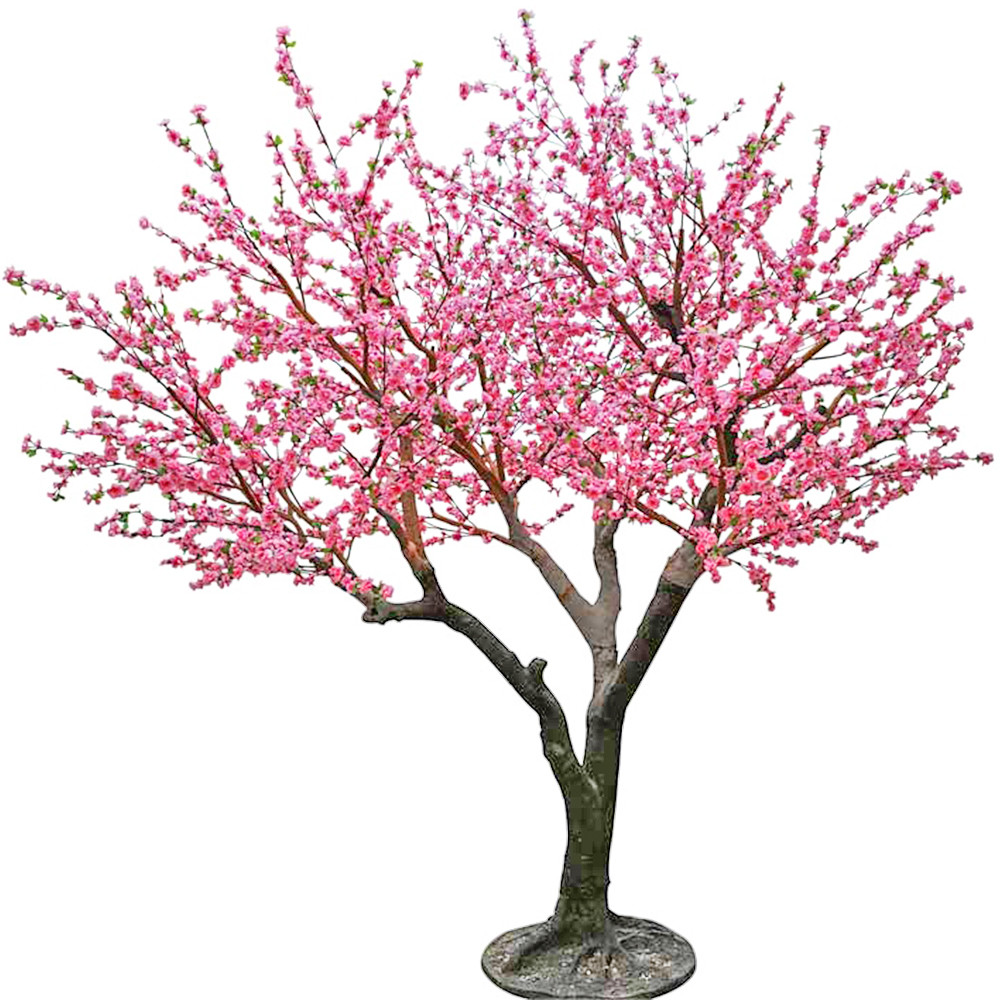 Wholesale 2m Height Real Touch Artificial Flowers Peach Blossom Fake Pink Sakura Tree from china suppliers