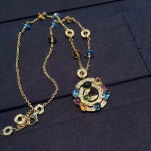 Wholesale Luxury Custom 18K Gold Jewelry , Bulgari Astrale Necklace With Gemstones from china suppliers