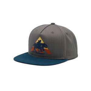 Wholesale Sublimation Patch In Front Panel Flat Brim Snapback Hats 100% Cotton Twill Grey Caps from china suppliers