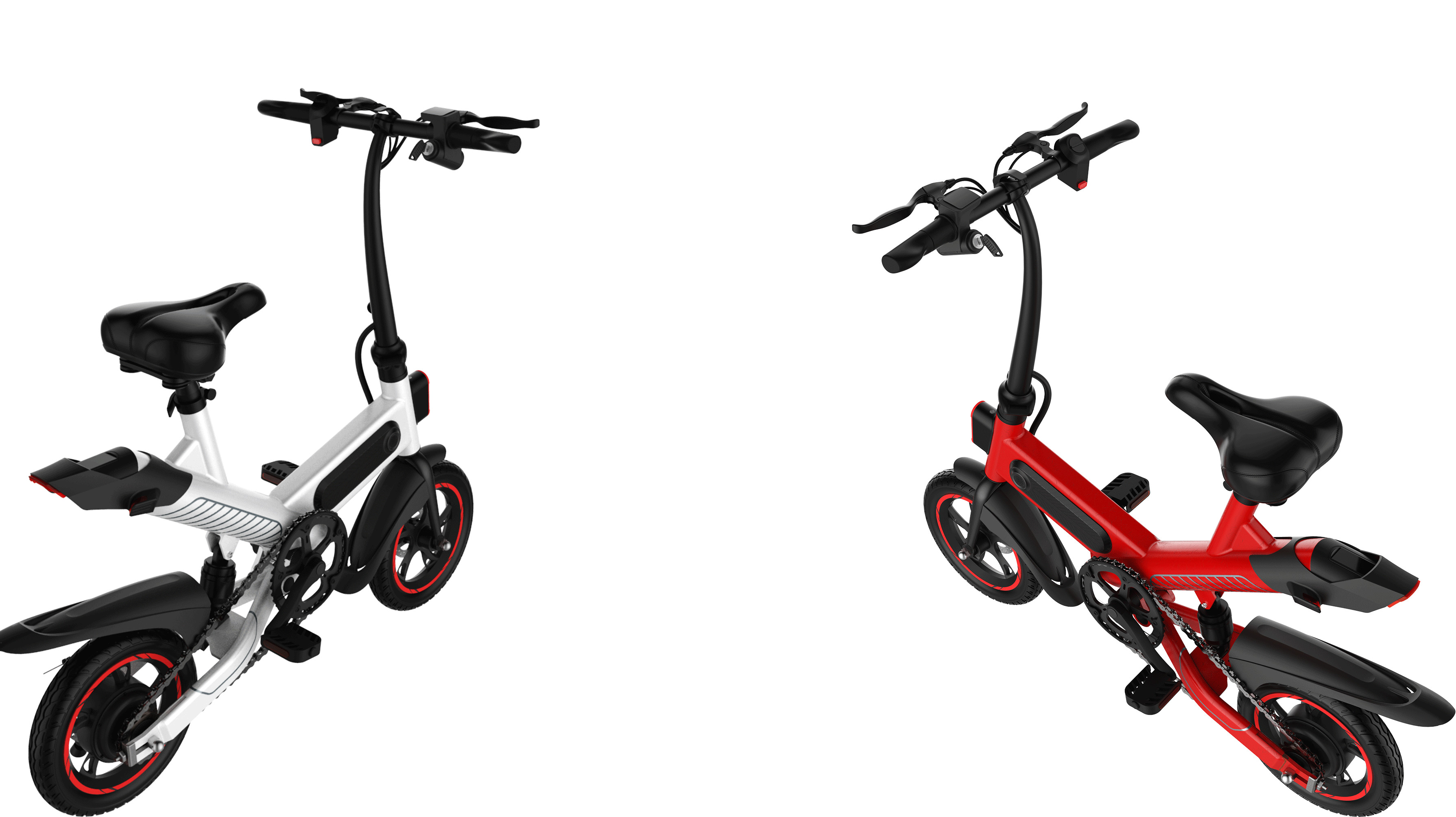 Buy cheap Double Disc Brake Cool Electric Bikes , Collapsible Electric Push Bike Durable from wholesalers