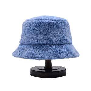 Wholesale 2022 New Hats for Women Autumn Winter Bucket Hats Plush Soft Warm Fisherman Hat Panama Caps Lady Flat Top Fishing from china suppliers