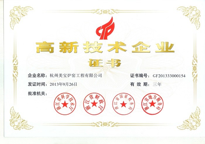 Zhejiang Meibao Industrial Technology Co.,Ltd Certifications