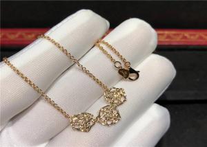 Wholesale Rose Design 18K Gold Diamond Necklace For Wedding Anniversary Party from china suppliers